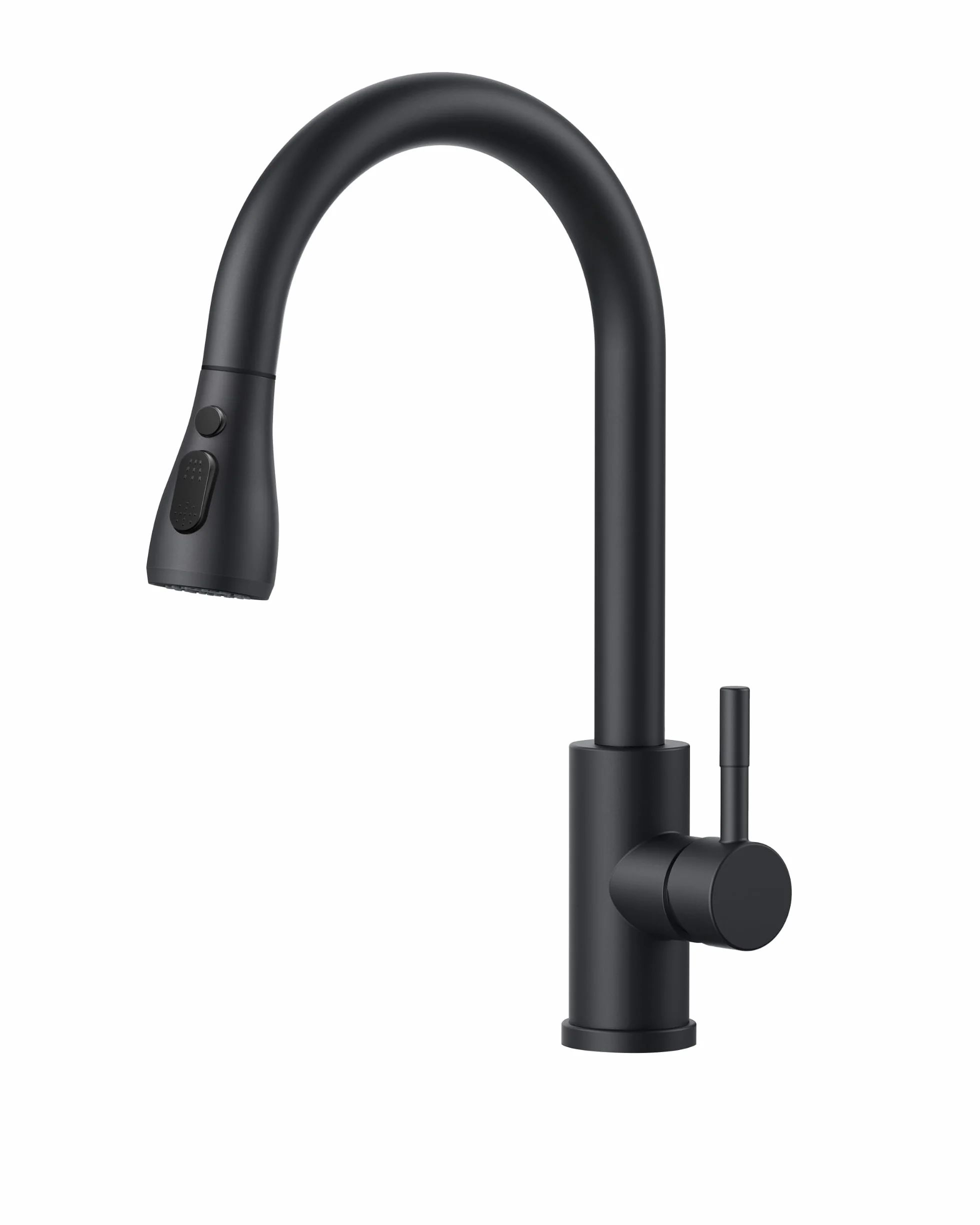 FORIOUS Rubinetto Lavello Cucina Nero, Miscelatore Cucina con Doccetta Estraibile, Acciaio Inox Ad Alta Pressione Orientabile a 360° Monocomando