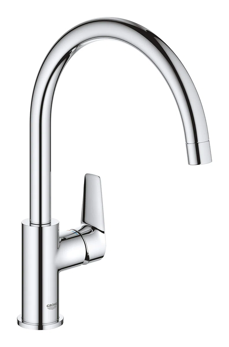 Grohe BauEdge Rubinetto Miscelatore Monocomando per Lavello, Cromo, Bocca Alta