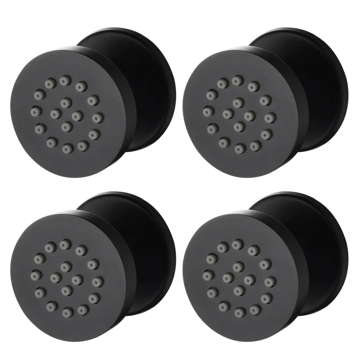 Body Spray Jet, 2 inch Black Massage Jet Bathroom Faucets Accessories Round Brass Adjustable Body Spray Shower Jet Wall Mounted Shower Head Sprayer,4PCS (Color : Black, Size : 4PCS)