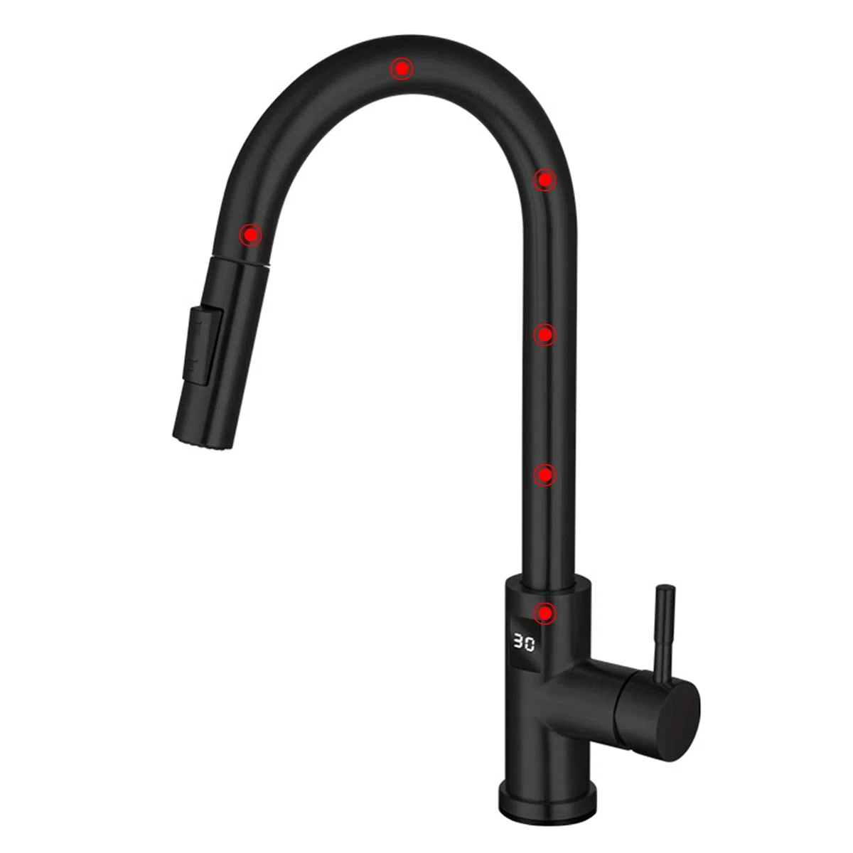 XJTNLB Miscelatore con Sensore a Infrarossi Rubinetto Lavello Cucina con Doccetta Nero con 2 Modalità di Spruzzo Rubinetto Cucina Digitale