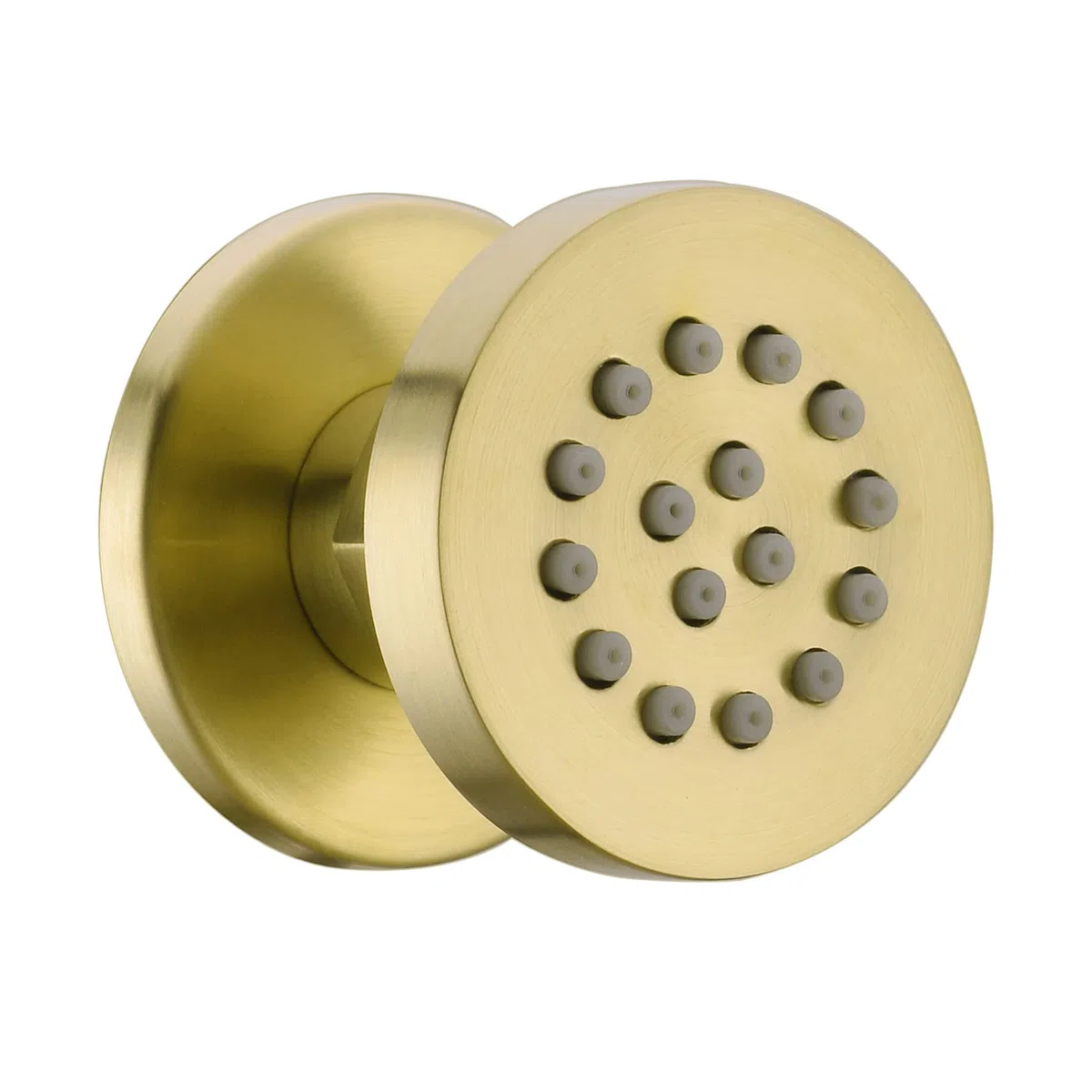 Getto doccia in ottone massiccio – doccetta rotonda massaggiante laterale, sistema spa, set doccia regolabile da parete, finitura in ottone spazzolato oro