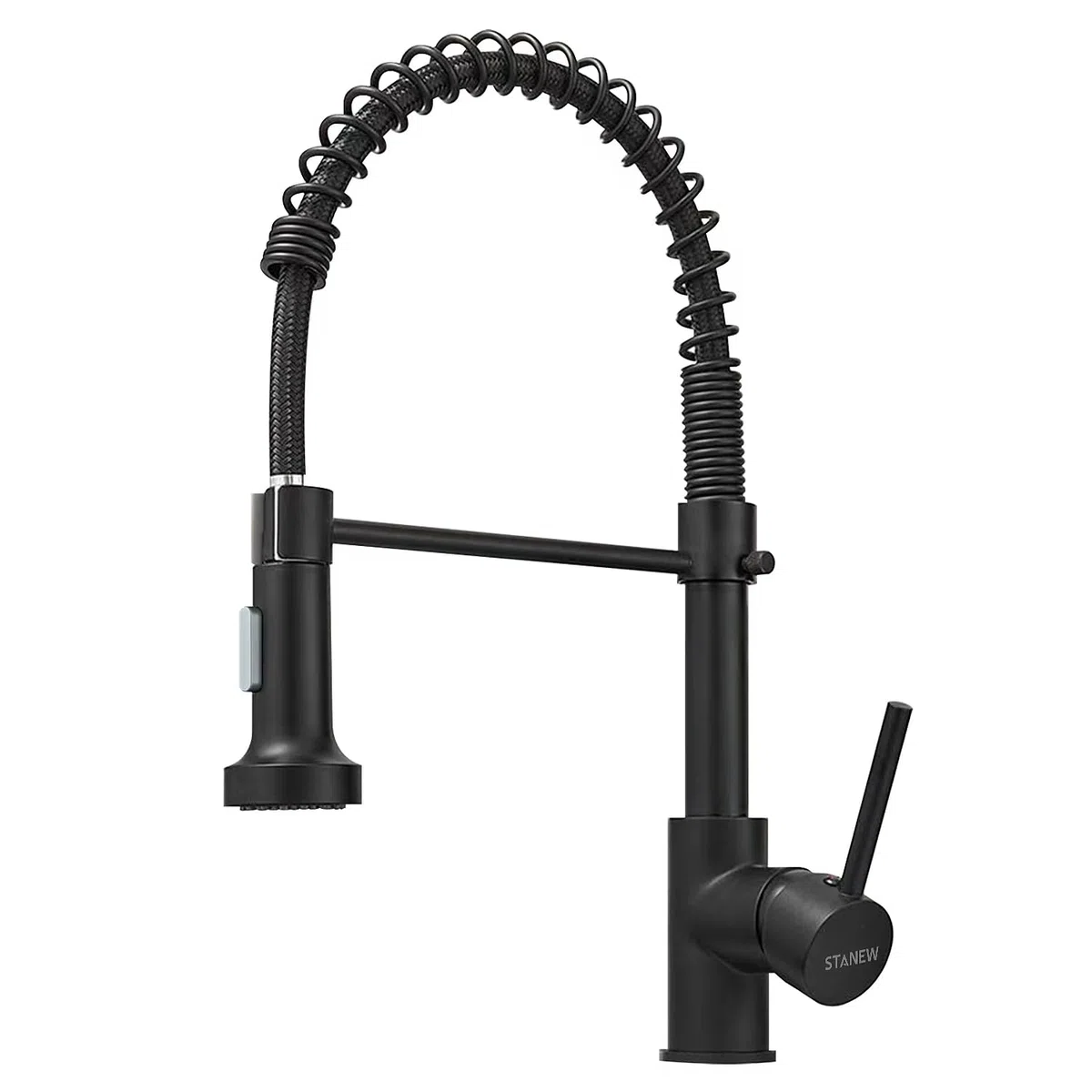 STANEW Rubinetto Cucina Con Doccetta Girevole a 360° Rubinetto Cucina a Molla, 2 Modalità di Spruzzo (Nero, Ottone)