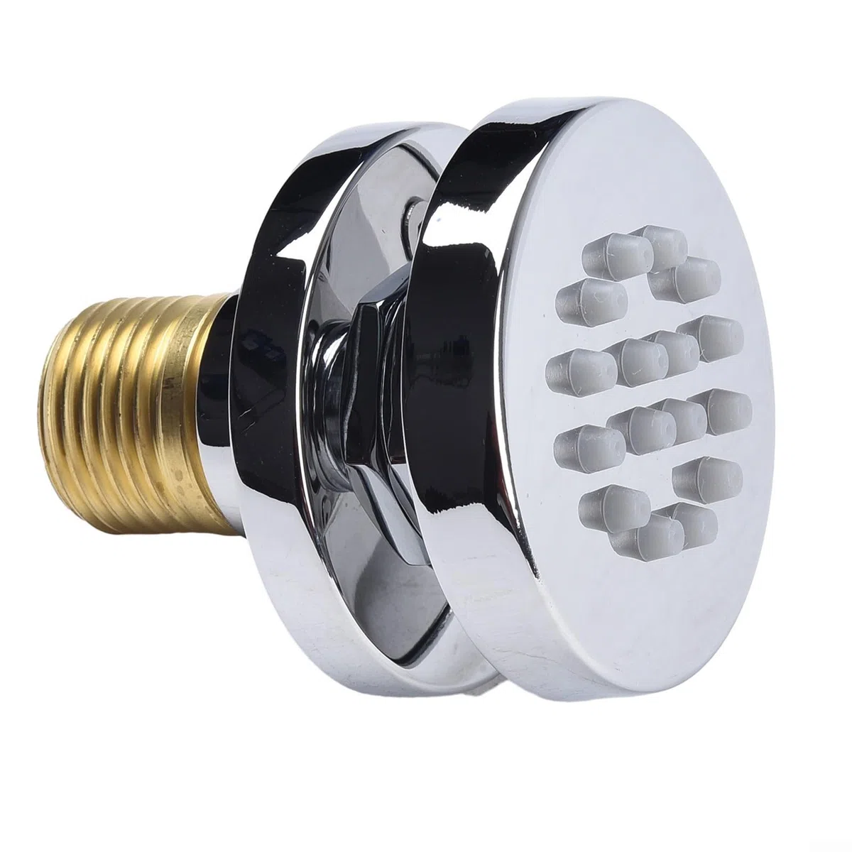 Soffione doccia rotondo girevole da 5 cm, rubinetto spray laterale per spa massaggi, soffione doccia con connettore G1/2, montaggio a parete (cromato)