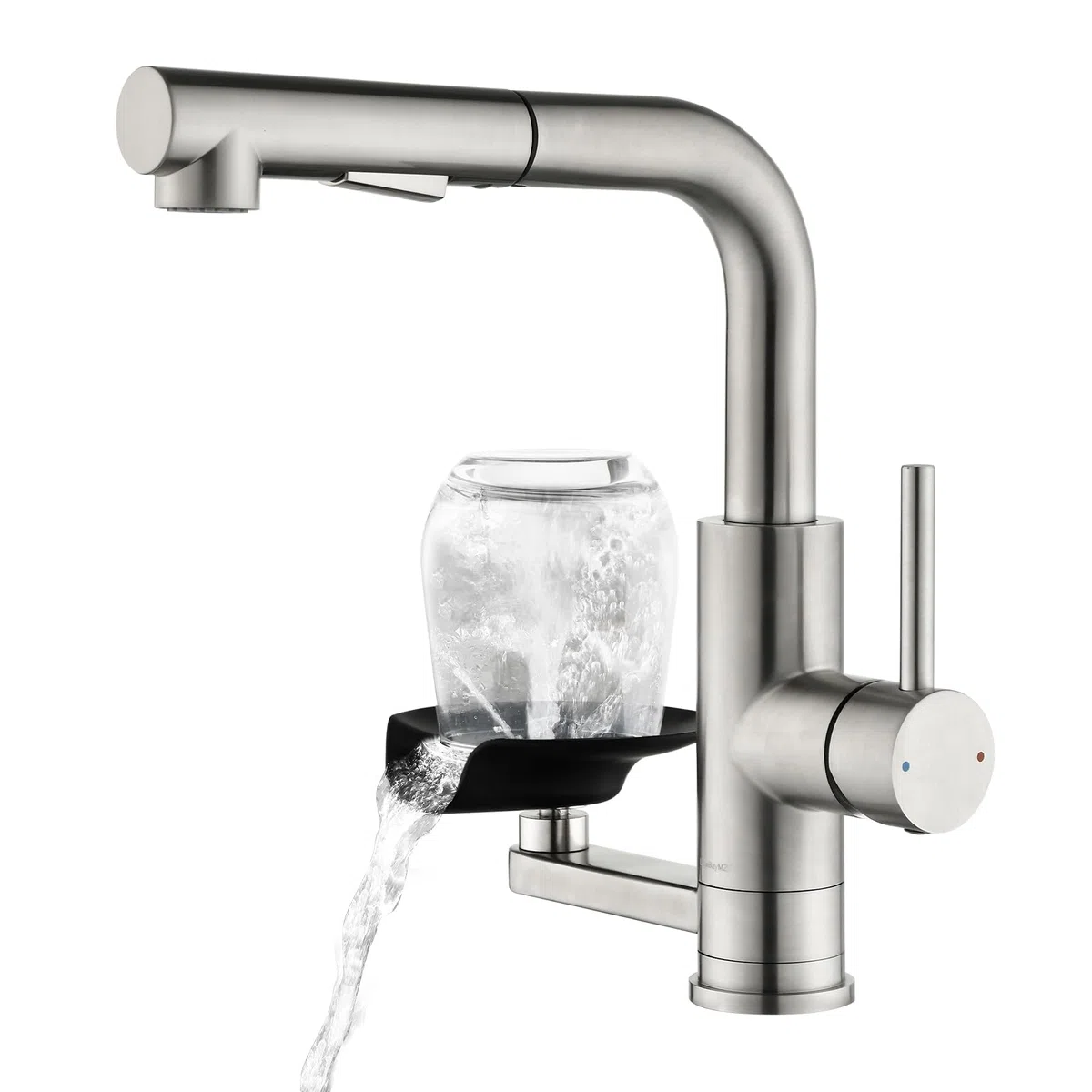 Rubinetto Bagno Lavabo Pulitazza LakeBayMZC,304 Acciaio inossidabile a 360° Estraibile, miscelatore lavabo bagno con 2 tipi di getto d'acqua, Adatto per Rubinetto lavabo, Rubinetti da cucina e bar