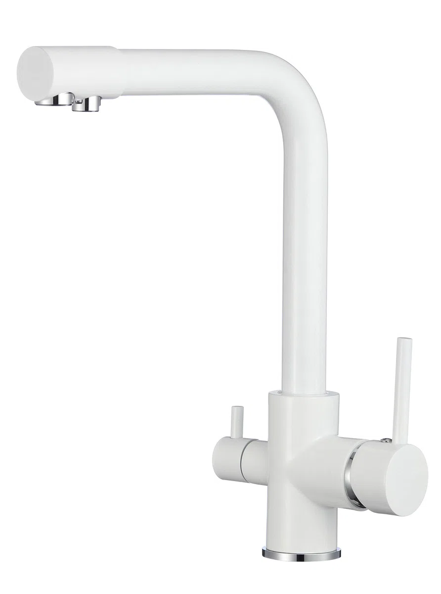 VALAZ Rubinetto Cucina 3 Vie Osmosi Bianco | Rubinetto Lavello Cucina | Alta Pressione, Girevole a 360°, Risparmio Idrico, Installazione Veloce | Acciaio inossidabile, Serie Nilo